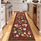 U'Artlines Red Christmas Runner Rug for Hallways,2'6" x 8'Colorful Floral Carpet Soft Non Slip Washable Floor Carpet Runners for Entryway Laundry Room Bathroom (Red)