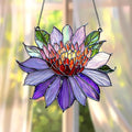 Purple Water Lily Flower Acrylic Suncatcher, Flower Suncatchers for Window Hangings, Stained Glass Effect Garden Decor, Gift for Mother's Day, Mom, Grandma, Wife, Women