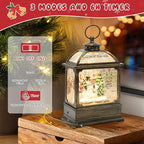 Christmas Snow Globe Lantern with Snowman 8 Music Songs & 6H Timer Water Snow Globe Lantern USB & Battery Operated for Christmas Festival Decorations Gifts (Snowman)