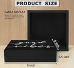SRADMO Black and White Wood Box Sign Desk Decor, Inspirational Desk Decor Wooden Block Box Sign Decoration For Home Office Shelf Table, 8x8 Inches