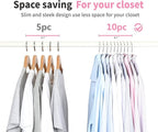 TOPIA HANGER Non Slip Hanger 20 Pack, Metal Clothes Hangers Space Saving, Heavy Duty Rubber Coated Wire Hanger for Coat, Shirt, Dress, Pants-Pink, CT12P