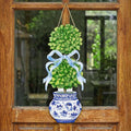 RattanView 1 Pcs Large Size Chinoiserie Bonsai Door Hanger Rustic Topiary Wooden Sign Front Door Home Wreath Ornament for Farmhouse Indoor Outdoor Yard Porch Welcome Decor(Classic,27.16 x 11.81 in)
