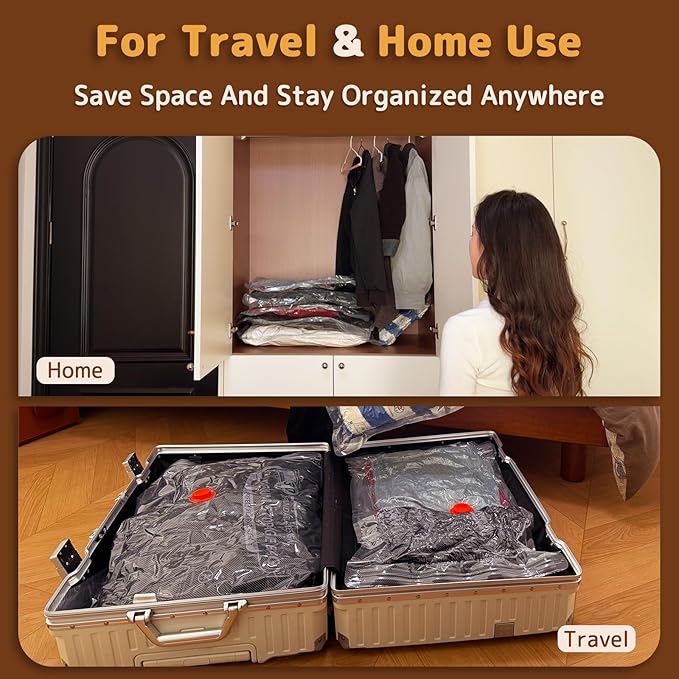 Vacuum Bags for Travel with Wireless Rechargeable Pump, Compression Space Saver Bags for Clothing, Luggage & Suitcase, 15 Combo Travel Size