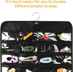 Luney Hanging Jewelry Organizer, 80 Pockets Earring Holder Organizer with Pockets for Woman, for Hanging Earrings, Necklaces, Bracelets, Rings, Storage, Closet(1PCS, No Zipper)