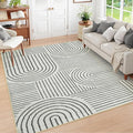 Lahome Abstract 10x14 Area Rugs for Living Room Bedroom, Soft Large Washable Rugs, Ultra-Thin Non-Slip Modern Dining Room Rug Non-Shedding Accent Carpet for Office, Grey/Beige