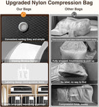 2 Pack Compression Storage Bags - 110L Large Capacity Comforter Storage Bag, 3-Layer Washable Ultra Space Saving Self Compression Organizer Space Bags for Blanket, Sweater, Sheet, Black