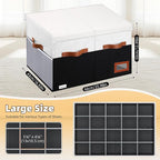 Shoe Organizer for Closet, Foldable Shoe Storage Bins with Lid & Adjustable Dividers, Fabric Shoe Box Storage Containers with Four Reinforced Handles, Fits 20 Pairs, 1 Pack, Black & White