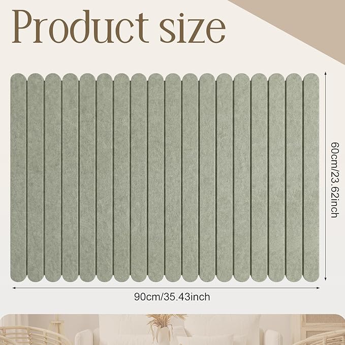 Yookeer Large Scalloped Felt Bulletin Board 36'' x 24'' Cork Board Alternative for Office Wall Decor 6 Pack with 25 Safe Removable Adhesive Tabs Push Pin, Felt Pin Boards for Home Office(Green)