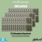 Richards Moth Away Herbal Repellent Sachets – 72 Count Value Pack – 100% Natural Ingredients – Peppermint, Rosemary & Thyme – Non-Toxic Moth Protection for Closets, Drawers & Storage – Made in USA