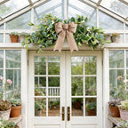 YLOLUL 22'' Artificial Eucalyptus Wreaths for Front Door Spring Summer Green Swag Greenery Door Wreath with White Berry for Farmhouse Home Wedding Wall Porch Indoors Outdoor Window Home Decorations