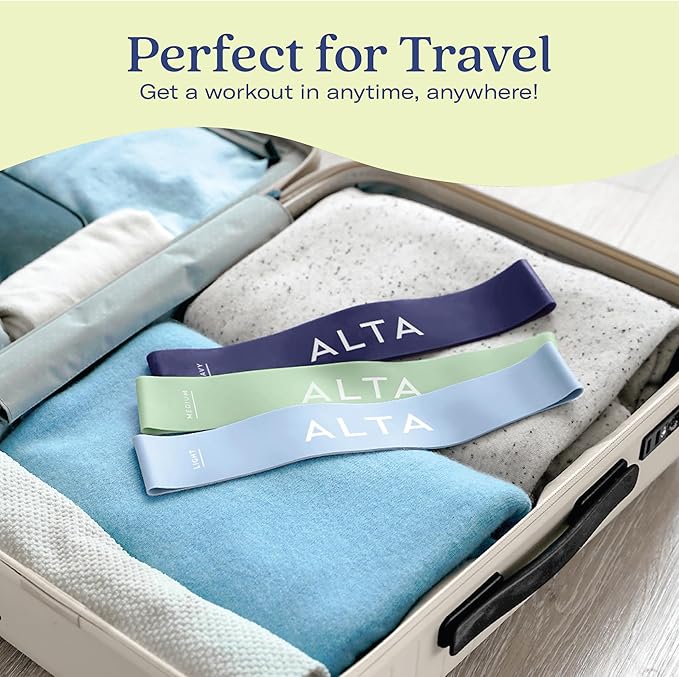 ALTA Mini Loop Bands for Exercise - Premium Durable Latex - Small Resistance Bands for Women, Booty Bands for Working Out, Leg Stretch Loops for Physical Therapy, Pilates Exercise Mini Bands Set