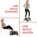 Sunny Health & Fitness Under Desk Elliptical Machine, Portable Sitting or Stand Peddler Exerciser for Seniors Home Office, SunnyFit App Access via Bluetooth with Optional Handlebar or Resistance Band