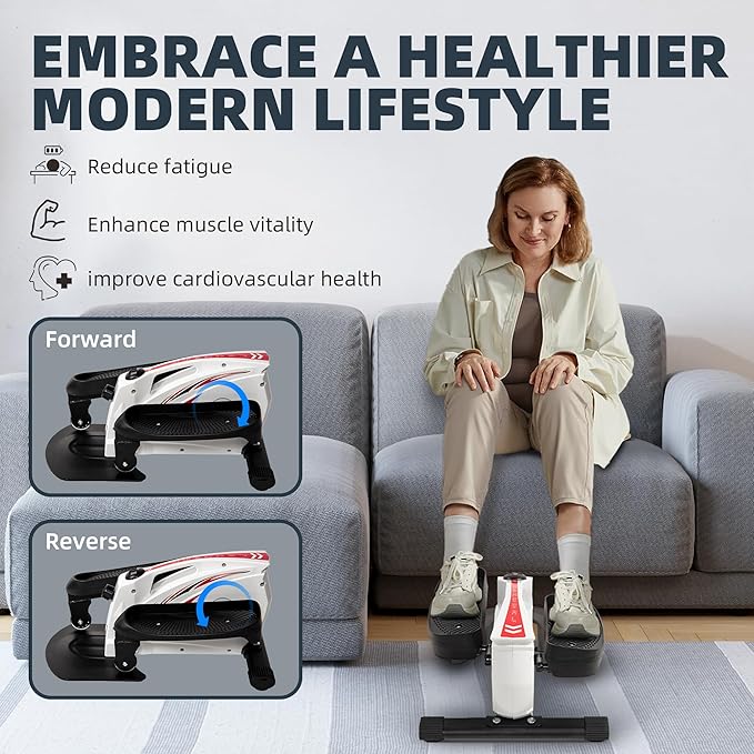 Fitvids Elliptical Machine for Home Use, Compact & Quiet Elliptical Trainer, Low-Impact Exercise Equipment for Full-Body Cardio Workouts