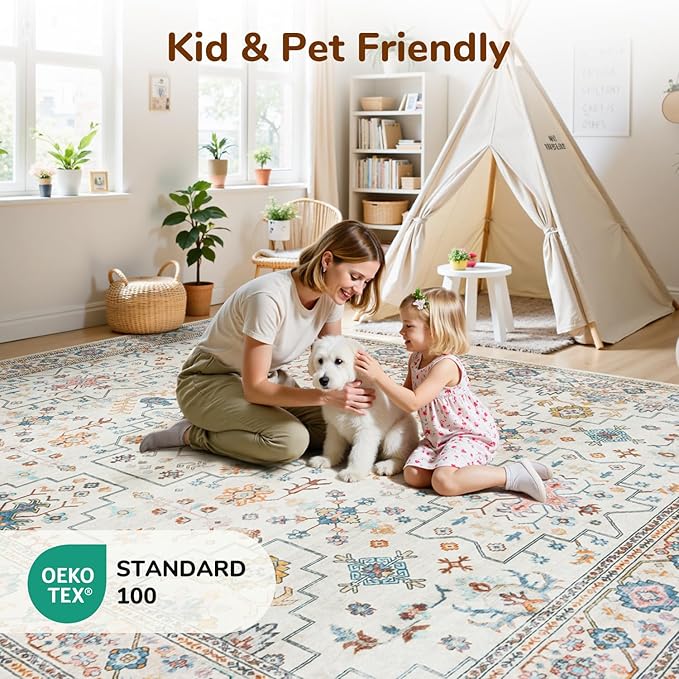 Lessymo Washable Rug for Entryway, 2x3 Kitchen Rugs Non Slip Bathroom Rug, Small Door Mat Indoor Entrance Front Door, Stain Resistant Ashen Charcoal Floral Decor, Multi/Ivory