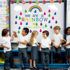 Motivational Rainbow Bulletin Board Cutouts, Hello Sunshine Inspirational Classroom Decoration We are a Rainbow of Possibilities Accents for School Chalkboards Wall Decor