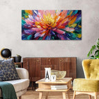 Abstract Lotus Wall Art Zen Wall Decor Large Colorful Lotus Flower Pictures for Bedroom Yoga Spa Room Abstract Blossom Floral Canvas Prints Meditation Artwork for Living Room Home Decorations 24x48"