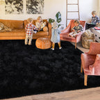 8x10 Area Rugs for Living Room, Ultra Soft Large Shag Black Bedroom Rug Upgrade Non-Slip Plush Modern Fluffy Carpet for Kids Boys Girls Room Home Decor Aesthetic