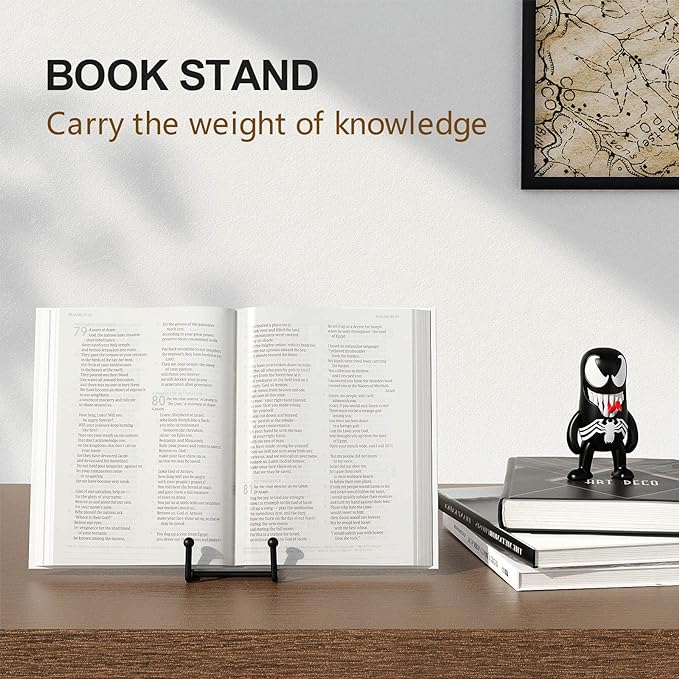 3 Pack 6 Inch Plate Stands for Display Picture - Vinyl Table Top Display, Decorative Metal Frame Holders for Book , Photo and Platter, Tabletop Art, Black 3 Packs