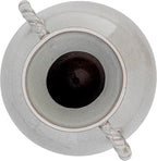 9.25 Inches Stoneware Vase with Twisted Handles and Reactive Glaze, Cream Color
