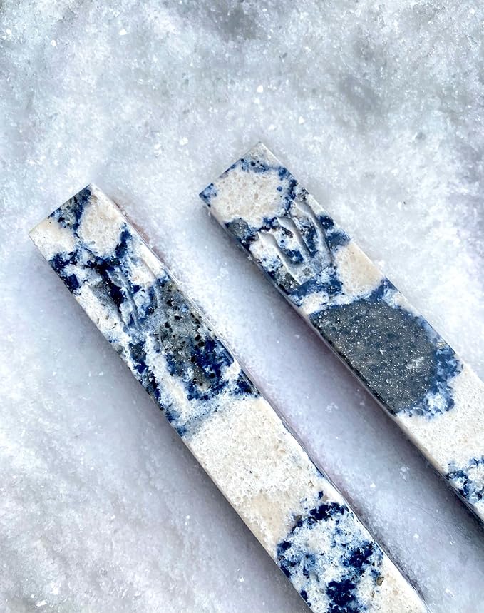 A&S Mezuzot Quartz Mezuzah Case with Engraved Shin Design Easy Peel and Stick Judaica Door Mezuza (Multi-Color Blue, 8 Inches)
