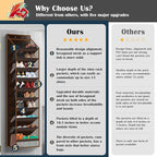 10 - Pocket Over - the - Door Hanging Shoe Organizers & Rack, Made of Sturdy 600D Oxford + Non - Woven Fabric, Space - Saving Storage for Shoes, Boots & More (Dark coffee color)