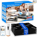 Extra Large Vacuum Storage Bags with Electric Pump, 6 Pack Vacuum Seal Bags for Clothing, Bedding, Pillow, Comforters, Blankets, Compression Bags Includes Portable Pump for Home Organization Storage
