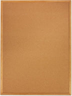 Quartet Cork Bulletin Board 36"W x 24"H Pin Board, Oak Finish Frame (303)