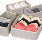 DIOMMELL Foldable Cloth Storage Box Closet Dresser Drawer Organizer Fabric Baskets Bins Containers Divider with Drawers for Clothes, Underwear, Bras, Socks, Lingerie, Clothing, Set of 6