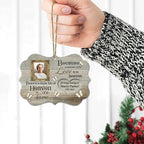 HYTURTLE Personalized Memorial Sympathy Christmas Ornament Tree Decor Gifts for Family Loss of Loved One Mom Dad in Heaven - Remembrance Gifts - Custom Name Photo 2D Flat Aluminium Ornament