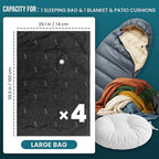 TAILI 4 Pack Outdoor Vacuum Storage Bags, Travel Compression (39x29 inch), Tear-Proof Vacuum Seal Bags for Camping, Cushion, Clothing, Waterproof, Wearproof, Punctureproof