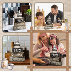 Moucuny 4 Pcs Farmhouse Kitchen Decor Wooden Plate Farmhouse Table Decor Black Brown and White Plate Tableware Centerpiece Rustic Decorative Plates Block Sign for Display Cabinet Kitchen Decoration