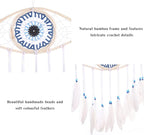 Holmgren Dream Catchers - Evil Eye Dream Catcher for Bedroom, Hand-Woven White Macrame Dreamcatcher, Wall Hanging Home Decor, Protection Good Luck, Blessing Festival Gift(White)