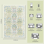 Washable Entry Rug 2x3 Feet, Non-Slip Indoor Entryway Bathroom Kitchen Mat, Vintage Floral Design Rug Perfect for Entryway Décor
