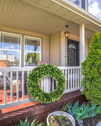 DDHS 32 inch Boxwood Wreath, Artificial Large Summer Wreaths for Front Door with Yellow Cloth can DIY Shaped, Spring or Summer Wreaths for Hanging in the Shop, Farmhouse, Roof Green Wreath Decoration