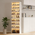 Elayce Nine-Layer Shoe Rack, Foldable Storage Box, Transparent Magnetic Door, no Installation Required, entryway Closet in White