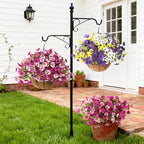 Artificial Fake Pansy Flowers for Outdoor, 12 Pcs Faux Silk Pansies Flower for Spring Summer Decoration, UV Resistant Fake Plants for Outside Planter Porch Yard Patio Home Decor(Gradient Double Pink)