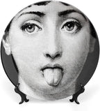 Lina Cavalieri Plate, Wall Decorative Plate, Mysterious Face Plate Wall Hanging Decoration,Including Bracket And Special Spring HooK,style-6,7inch