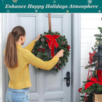 HOOSUN 4th of July Decorations Wreath Hangers for Front Door,12 Inches Metal Wreath Hook Holder for Spring Decor,20 Lbs Over The Door Wreath Hanger for Spring Patriotic Wreath Front Porch Decor