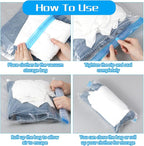 3PCS Travel Compression Bags, Roll-Up Vacuum Storage Bags for Clothes Travel - No Vacuum Needed, Reusable Space Saver Bag for Luggage,Suitcase,Backpack (19.7x13.4In)