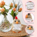 Funny Handmade Crochet Chick for Women Men, Positive Emotional Support Chick, Valentine's Day Gift, Birthday Basket Gift for Home Decorations