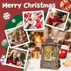 Christmas Snow Globes Lantern, Santa Claus & Church Christmas Decorations Indoor, 6H Timer Battery & USB Powered Light Up Musical Snow Globes for Kids Women Adults Gift Thanksgiving Home Decor