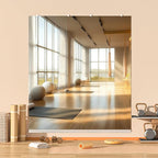 Hasipu Home Gym Mirror, 71"x32" Each, 1-Pack Frameless Wall Mounted Mirrors with Glass Clamps & 1 Aluminum Rail, Large Body Mirror for Home Gym, Yoga Studio, Bedroom, Silver Tempered Glass