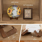 ANBOXIT Bowl Stands for Display, 4.5 Inch Plate Holder, Wooden Easel Frame Holder, Display Stand for Large Deep Platters and Dishes, 4.5" H x 6" W x 5.4" D (For Bowls under 3.5" in Depth)