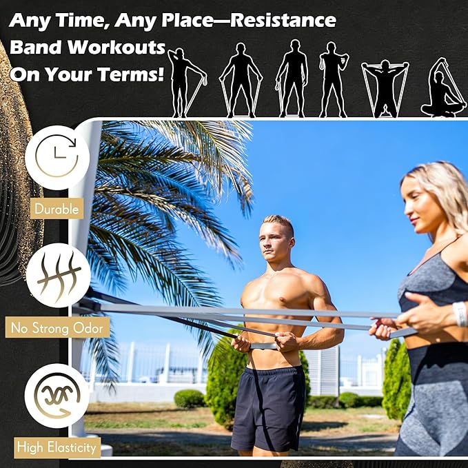 Resistance Bands for Exercise Working Out, 5-Level Pull-Up Assistance Full-Body Training Bands for Women Men Home Workouts, Physical Therapy, Strength Training