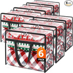 Clear Clothes Storage Bags, 6 Pack Closet Organizers and Under Bed Storage Containers, Foldable Moving Bags with Zippers for Comforter, Blanket, Bedding, Duvet, PVC Packing Bags 60L