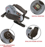 Sunny Health & Fitness Under Desk Elliptical Machine, Portable Sitting or Stand Peddler Exerciser for Seniors Home Office, SunnyFit App Access via Bluetooth with Optional Handlebar or Resistance Band