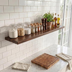48 Inch Floating Shelves, Solid Wood Wall Shelves, 8 Inch Deep Floating Shelf – for Bathroom, Bedroom, Living Room, Kitchen, Home Decor & Storage, Heavy-Duty Wooden Shelf Wall-Mounted, Set of 1