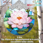 Lotus Stained Glass Orament - Christmas Ornament - Christmas Decorations for Tree - Holiday Present ldeas - Gift Exchange