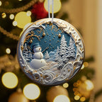 Jabihome Christmas Ornaments 2025, Exchange for Women, Men, Collectible Dated Year Ornaments for Tree, Unique Acrylic Suncatcher, Printed Stained Glass Effect Decor (Snowman Stars)