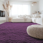 OLANLY 8x10 Machine Washable Large Area Rugs for Living Room, Bedroom, Soft Fluffy Shaggy Bedside Rug, Indoor Floor Carpet for Kids Girls and Boys, Dorms, Home Decor Aesthetic, Dark Purple
